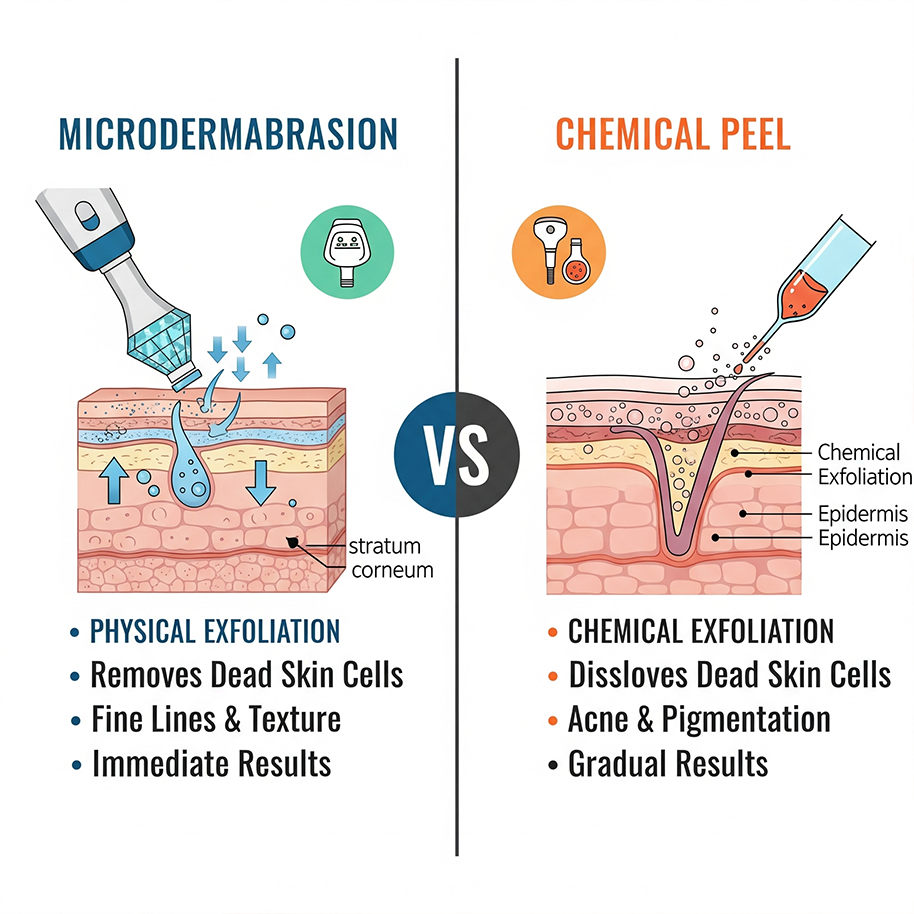 Microdermabrasion vs. Chemical Peels: Which Is Right for Your Skin?-image